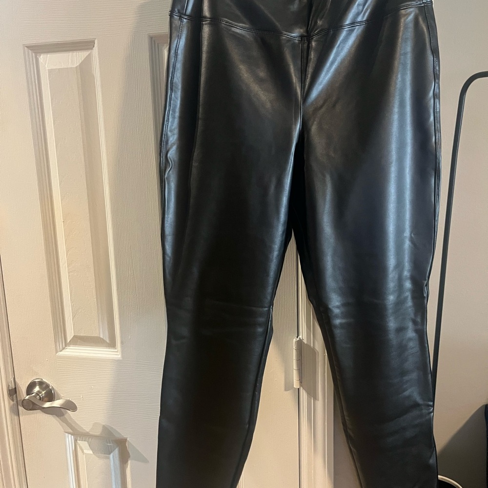 GAP Black Faux Leather Pants
